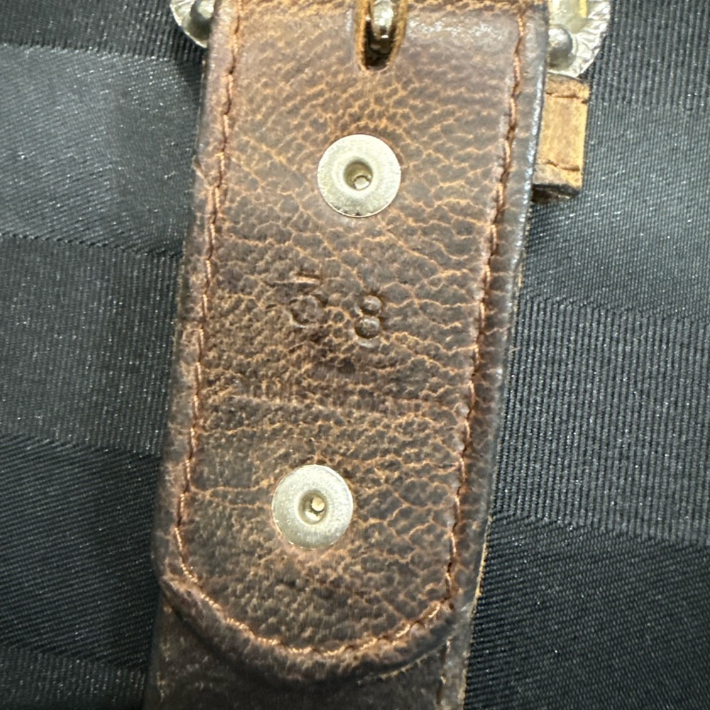 Brown Leather Belt with silver Accents - Picture 9 of 10